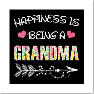 Happiness is being grandma floral gift Posters and Art